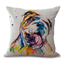 Bull dog oil painting series cotton and linen pillowcase