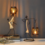 Girl iron candlestick decoration
