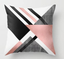 Pink geometric cushion cover