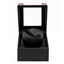 Single Watch Winder in Black Leather, Quiet Japanese Mabuchi Motor, Battery (not Included) Powered or AC Adapter