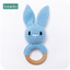Bopoobo 1pc Baby Teether Safe Wooden Toys Mobile Pram Crib Ring DIY Crochet Rattle Soother Bracelet Teether Set Baby Product