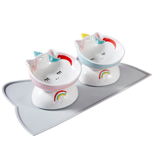 Cat bowl ceramic protects cervical spine high feet