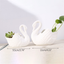 Wedding gift white swan ceramic ornaments flower pot