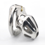 Stainless steel chastity cage with movable ring design