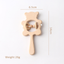 Wooden Rattle Beech Bear Hand Teething Wooden Ring Baby Rattles Play Gym Montessori Stroller Toy Educational Toys Let's Make