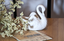 Wedding gift white swan ceramic ornaments flower pot