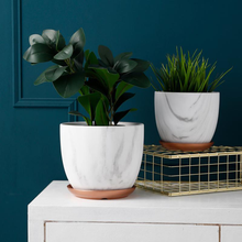 Nordic style ceramic marble flower pot