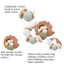 Let's Make 1PC Wooden Teether Hedgehog Crochet Beads Wood Crafts Ring Engraved Bead Baby Teether Wooden Toys For Baby Rattle