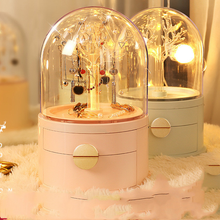 Dustproof rotating jewelry storage box