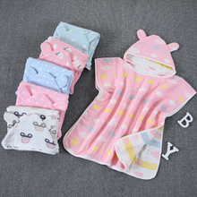 Four layers of gauze baby bath towel cap cloak cotton gauze children bath towel