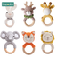 Bopoobo 1pc Baby Teether Safe Wooden Toys Mobile Pram Crib Ring DIY Crochet Rattle Soother Bracelet Teether Set Baby Product