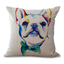 Bull dog oil painting series cotton and linen pillowcase
