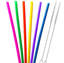 AWESOME REUSABLE RAINBOW SILICONE STRAWS (PACK OF 6 + CLEANING BRUSH)