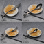 4PCS/Set Black Stainless Steel Cutlery Korean Dinnerware Set Gifts Mirror Polishing Silverware Sets Scoop Knife and Fork Sets