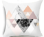 Pink geometric cushion cover