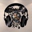 Earphone style vinyl record wall clock