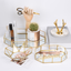 Golden vintage polygon mirror tray