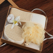 Long striped stone pumice exfoliating bathing tool