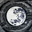 Black and white moon tapestry