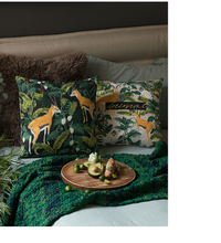 Madagascar, Jungle Animal Cushion Cover in Lush Green