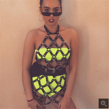 Hollow PU leather vest