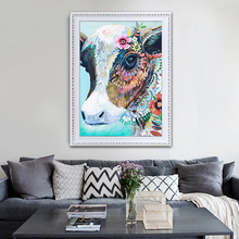 5D Diy Colorful Cow Diamond Embroidery Painting Stitch Colored Animals Diamond Painting Home Decor Resin Full Drilled Diamond