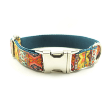 Ethnic style metal buckle dog collar