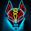 Halloween Sky Fox LED Glowing Mask Japanese Mask