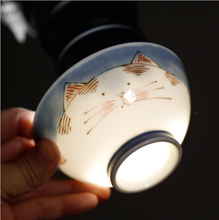 Japan imported tableware bluecat high temperature relief hand-painted animal cartoon Steamed Rice children tableware bowl