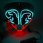 Halloween clown brain glowing mask