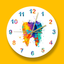 Watercolour tooth print wall clock