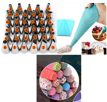 TULIP FLOWER PIPING NOZZLES (35PCS)+Pastry bag(S.M.L) + 100pcs random multicolores cupcakes cups.