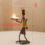 Girl iron candlestick decoration