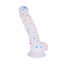 Rainbow transparent silicone penis masturbation