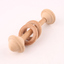 Wooden Rattle Beech Bear Hand Teething Wooden Ring Baby Rattles Play Gym Montessori Stroller Toy Educational Toys Let's Make