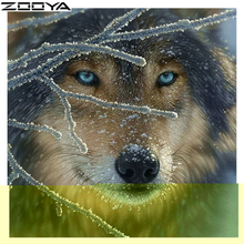 New Diamond Stitch Painting Unfinished Needlework Picture Wolf With Rhinestones Diamond Diamond Embroidery Mosaic