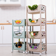 Plastic kitchen rack, pulley, landing gear, multi layer fruit and vegetable receptacle