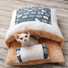Removable Dog Cat Bed Cat Sleeping Bag Sofas Mat Winter Warm Cat House Small Pet Bed Puppy Kennel Nest Cushion Pet Products