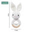 Bopoobo 1pc Baby Teether Safe Wooden Toys Mobile Pram Crib Ring DIY Crochet Rattle Soother Bracelet Teether Set Baby Product