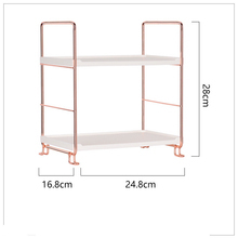 Rose gold tabletop iron rack