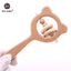 Wooden Rattle Beech Bear Hand Teething Wooden Ring Baby Rattles Play Gym Montessori Stroller Toy Educational Toys Let's Make