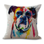 Bull dog oil painting series cotton and linen pillowcase