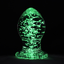 Fluorescent green luminous crystal glass anal plug