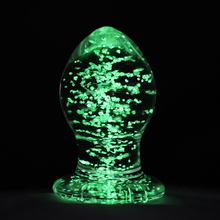 Fluorescent green luminous crystal glass anal plug