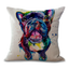 Bull dog oil painting series cotton and linen pillowcase