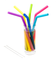 AWESOME REUSABLE RAINBOW SILICONE STRAWS (PACK OF 6 + CLEANING BRUSH)