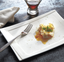 High end hotel tableware, ceramic dishes, Western dishes, elegant rectangular iron plate, creative ceramic dishes